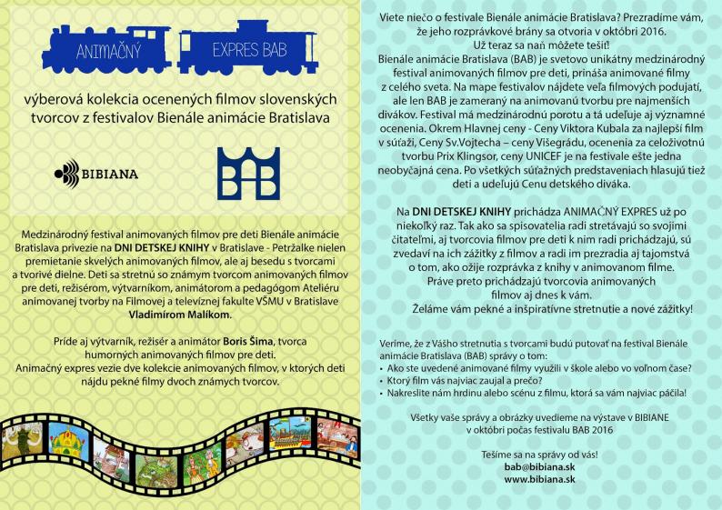 ANIMAČNÝ EXPRES BAB v rámci DNÍ DETSKEJ KNIHY v Bratislave - Petržalke ANIMAČNÝ EXPRES BAB v rámci DNÍ DETSKEJ KNIHY v Bratislave - Petržalke